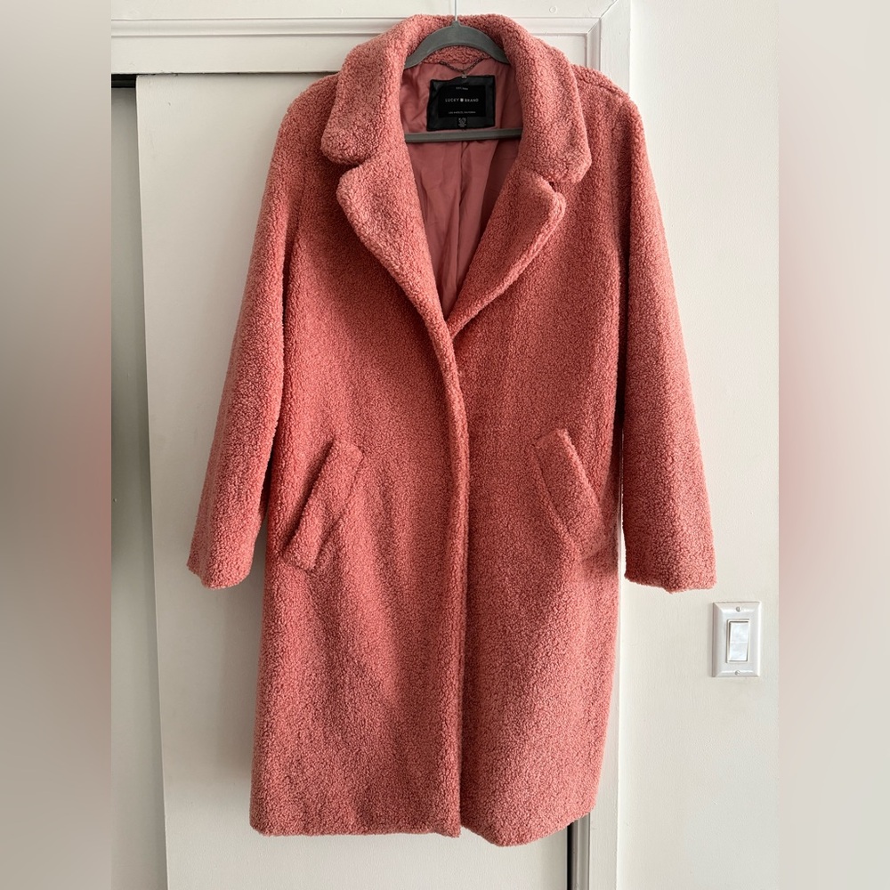 VINTAGE Lucky Brand Coral Teddy Jacket